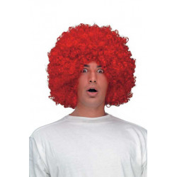 DISCO RED curly afro wig