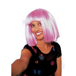 Cecilia Pink Bob Wig with Fringe - Eye-Catching Theatrical and Costume Accessory